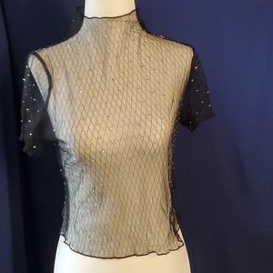 Mesh top with sparkle